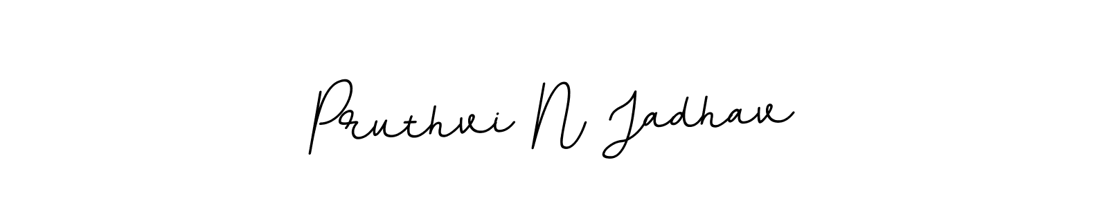 How to make Pruthvi N Jadhav name signature. Use BallpointsItalic-DORy9 style for creating short signs online. This is the latest handwritten sign. Pruthvi N Jadhav signature style 11 images and pictures png
