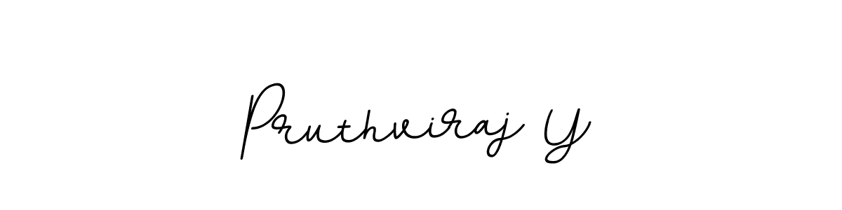 Use a signature maker to create a handwritten signature online. With this signature software, you can design (BallpointsItalic-DORy9) your own signature for name Pruthviraj Y. Pruthviraj Y signature style 11 images and pictures png