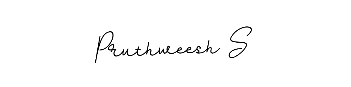 The best way (BallpointsItalic-DORy9) to make a short signature is to pick only two or three words in your name. The name Pruthweesh S include a total of six letters. For converting this name. Pruthweesh S signature style 11 images and pictures png