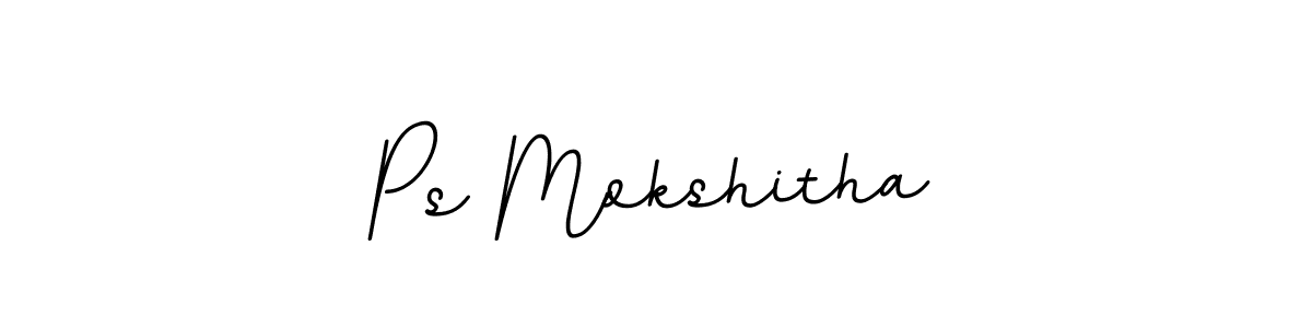Make a beautiful signature design for name Ps Mokshitha. With this signature (BallpointsItalic-DORy9) style, you can create a handwritten signature for free. Ps Mokshitha signature style 11 images and pictures png