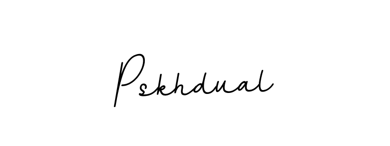 Create a beautiful signature design for name Pskhdual. With this signature (BallpointsItalic-DORy9) fonts, you can make a handwritten signature for free. Pskhdual signature style 11 images and pictures png
