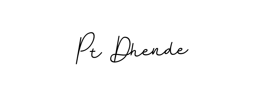 The best way (BallpointsItalic-DORy9) to make a short signature is to pick only two or three words in your name. The name Pt Dhende include a total of six letters. For converting this name. Pt Dhende signature style 11 images and pictures png