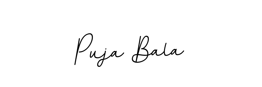 How to make Puja Bala name signature. Use BallpointsItalic-DORy9 style for creating short signs online. This is the latest handwritten sign. Puja Bala signature style 11 images and pictures png