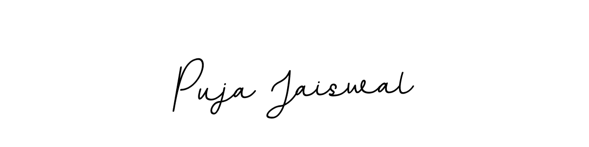You should practise on your own different ways (BallpointsItalic-DORy9) to write your name (Puja Jaiswal) in signature. don't let someone else do it for you. Puja Jaiswal signature style 11 images and pictures png