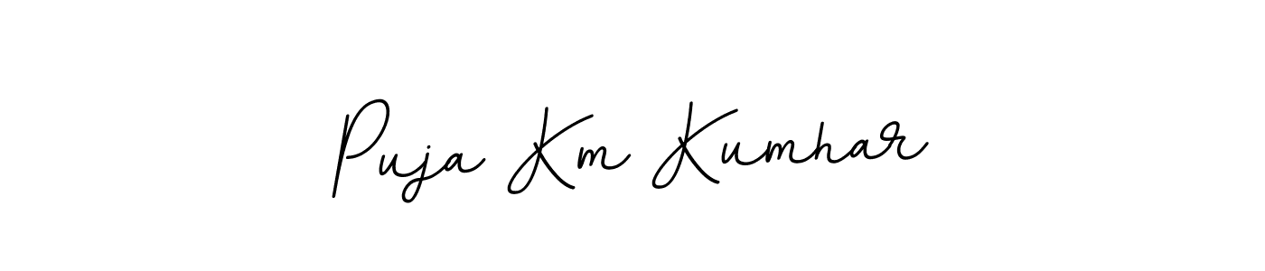 Use a signature maker to create a handwritten signature online. With this signature software, you can design (BallpointsItalic-DORy9) your own signature for name Puja Km Kumhar. Puja Km Kumhar signature style 11 images and pictures png