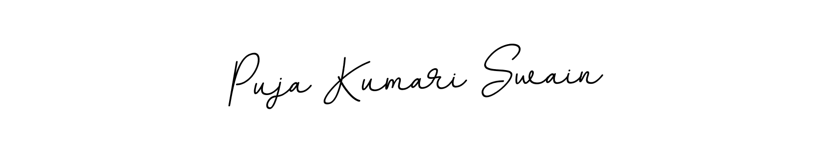 You should practise on your own different ways (BallpointsItalic-DORy9) to write your name (Puja Kumari Swain) in signature. don't let someone else do it for you. Puja Kumari Swain signature style 11 images and pictures png