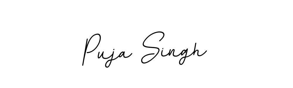 You should practise on your own different ways (BallpointsItalic-DORy9) to write your name (Puja Singh) in signature. don't let someone else do it for you. Puja Singh signature style 11 images and pictures png