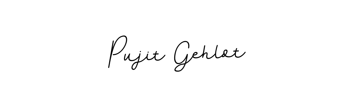 How to make Pujit Gehlot name signature. Use BallpointsItalic-DORy9 style for creating short signs online. This is the latest handwritten sign. Pujit Gehlot signature style 11 images and pictures png