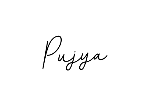 Make a beautiful signature design for name Pujya. With this signature (BallpointsItalic-DORy9) style, you can create a handwritten signature for free. Pujya signature style 11 images and pictures png