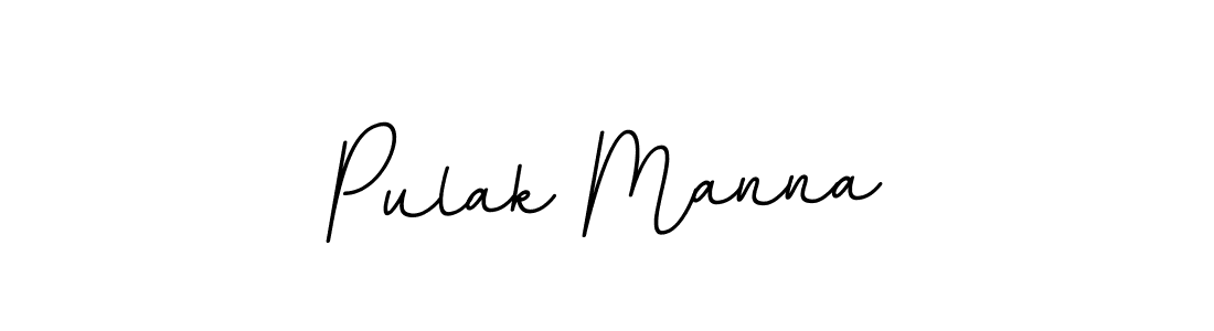 How to make Pulak Manna name signature. Use BallpointsItalic-DORy9 style for creating short signs online. This is the latest handwritten sign. Pulak Manna signature style 11 images and pictures png