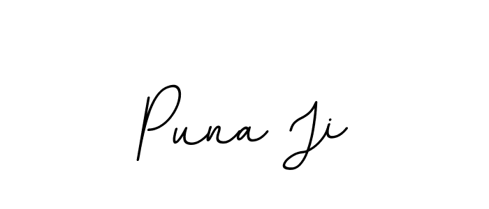 How to make Puna Ji name signature. Use BallpointsItalic-DORy9 style for creating short signs online. This is the latest handwritten sign. Puna Ji signature style 11 images and pictures png