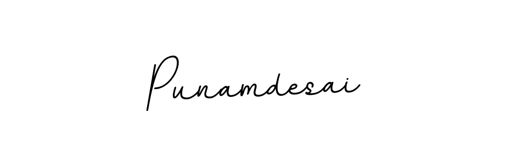 How to make Punamdesai name signature. Use BallpointsItalic-DORy9 style for creating short signs online. This is the latest handwritten sign. Punamdesai signature style 11 images and pictures png