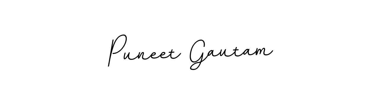 Use a signature maker to create a handwritten signature online. With this signature software, you can design (BallpointsItalic-DORy9) your own signature for name Puneet Gautam. Puneet Gautam signature style 11 images and pictures png