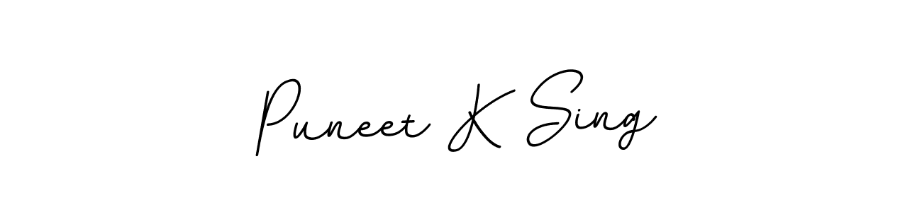 This is the best signature style for the Puneet K Sing name. Also you like these signature font (BallpointsItalic-DORy9). Mix name signature. Puneet K Sing signature style 11 images and pictures png