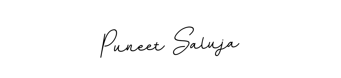 How to make Puneet Saluja name signature. Use BallpointsItalic-DORy9 style for creating short signs online. This is the latest handwritten sign. Puneet Saluja signature style 11 images and pictures png