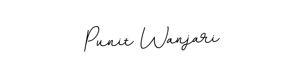 How to make Punit Wanjari name signature. Use BallpointsItalic-DORy9 style for creating short signs online. This is the latest handwritten sign. Punit Wanjari signature style 11 images and pictures png