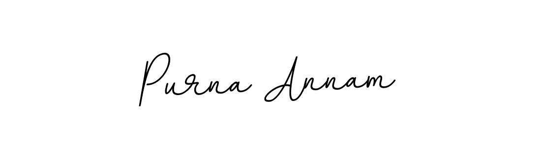 How to make Purna Annam name signature. Use BallpointsItalic-DORy9 style for creating short signs online. This is the latest handwritten sign. Purna Annam signature style 11 images and pictures png