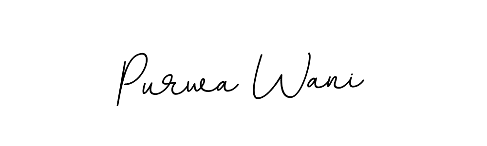 The best way (BallpointsItalic-DORy9) to make a short signature is to pick only two or three words in your name. The name Purwa Wani include a total of six letters. For converting this name. Purwa Wani signature style 11 images and pictures png