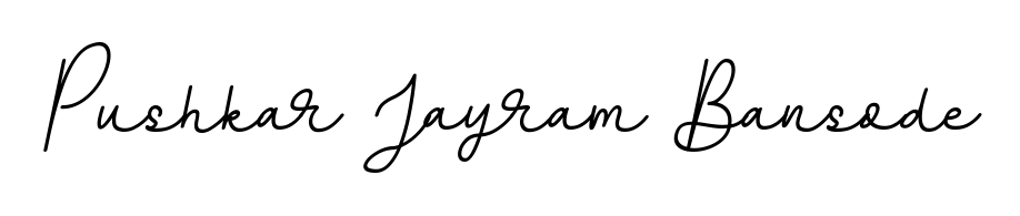 Upgrade your professional image with Pushkar Jayram Bansode signature created with BallpointsItalic-DORy9 font. Fast, free, and watermark-free download. Pushkar Jayram Bansode signature style 11 images and pictures png