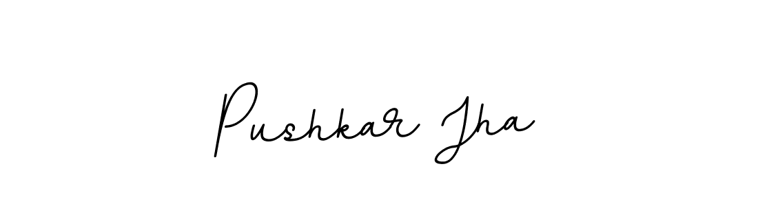 How to make Pushkar Jha name signature. Use BallpointsItalic-DORy9 style for creating short signs online. This is the latest handwritten sign. Pushkar Jha signature style 11 images and pictures png