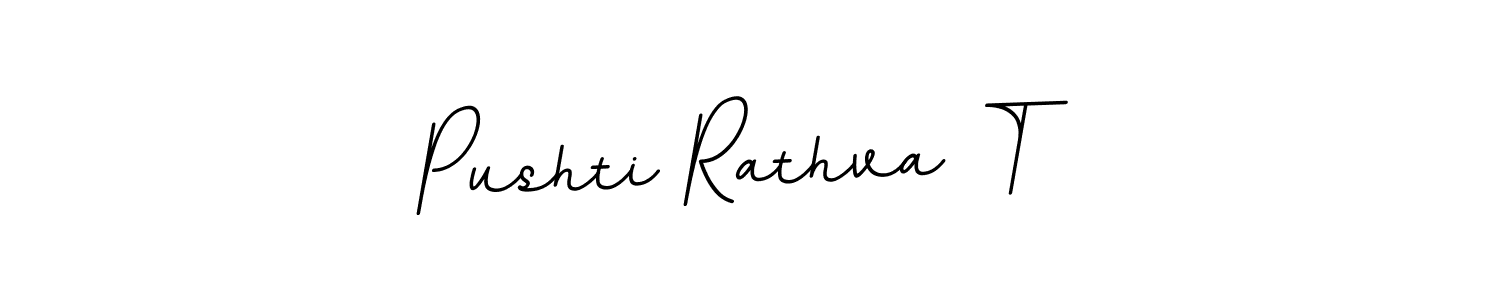 This is the best signature style for the Pushti Rathva T name. Also you like these signature font (BallpointsItalic-DORy9). Mix name signature. Pushti Rathva T signature style 11 images and pictures png