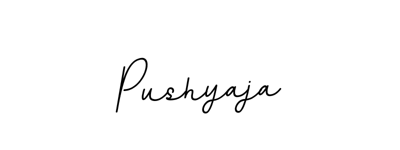 The best way (BallpointsItalic-DORy9) to make a short signature is to pick only two or three words in your name. The name Pushyaja include a total of six letters. For converting this name. Pushyaja signature style 11 images and pictures png