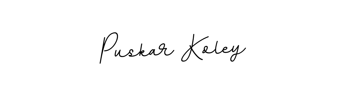 How to make Puskar Koley name signature. Use BallpointsItalic-DORy9 style for creating short signs online. This is the latest handwritten sign. Puskar Koley signature style 11 images and pictures png