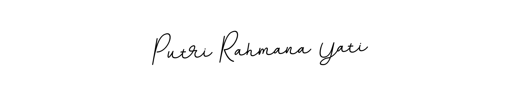 Use a signature maker to create a handwritten signature online. With this signature software, you can design (BallpointsItalic-DORy9) your own signature for name Putri Rahmana Yati. Putri Rahmana Yati signature style 11 images and pictures png