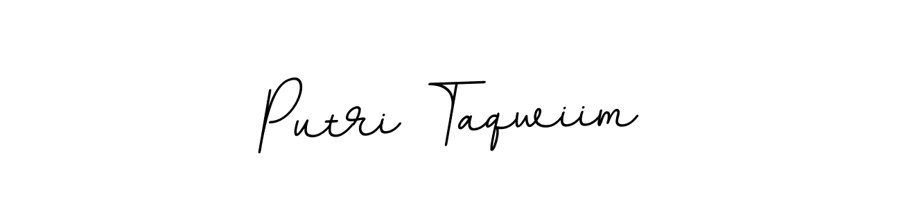 Make a beautiful signature design for name Putri Taqwiim. With this signature (BallpointsItalic-DORy9) style, you can create a handwritten signature for free. Putri Taqwiim signature style 11 images and pictures png