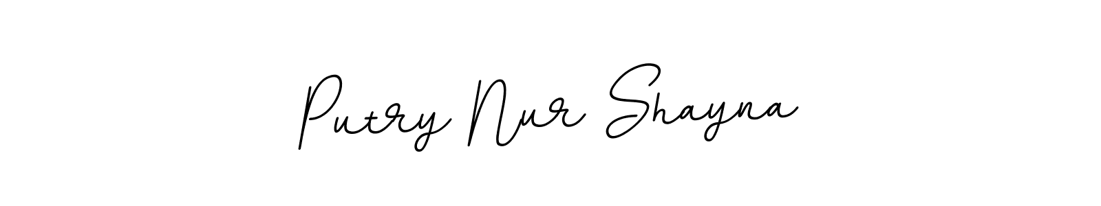 How to make Putry Nur Shayna name signature. Use BallpointsItalic-DORy9 style for creating short signs online. This is the latest handwritten sign. Putry Nur Shayna signature style 11 images and pictures png