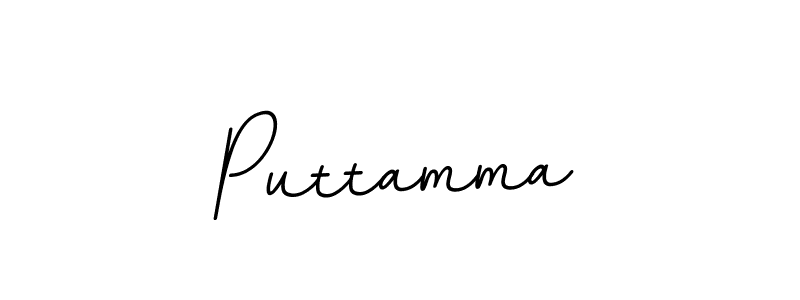 Design your own signature with our free online signature maker. With this signature software, you can create a handwritten (BallpointsItalic-DORy9) signature for name Puttamma. Puttamma signature style 11 images and pictures png