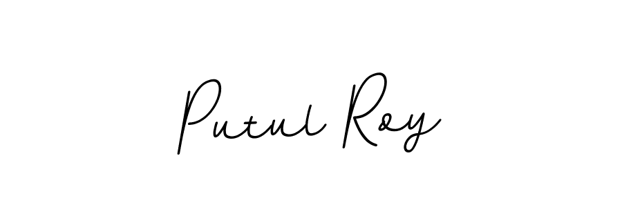 Design your own signature with our free online signature maker. With this signature software, you can create a handwritten (BallpointsItalic-DORy9) signature for name Putul Roy. Putul Roy signature style 11 images and pictures png