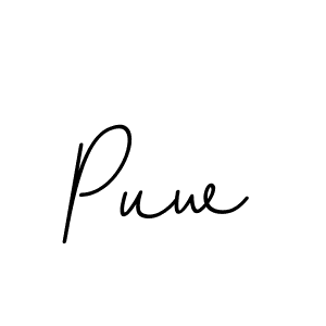 Use a signature maker to create a handwritten signature online. With this signature software, you can design (BallpointsItalic-DORy9) your own signature for name Puw. Puw signature style 11 images and pictures png