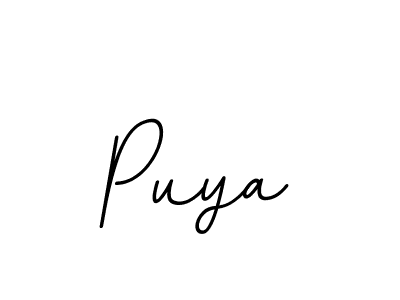 Use a signature maker to create a handwritten signature online. With this signature software, you can design (BallpointsItalic-DORy9) your own signature for name Puya. Puya signature style 11 images and pictures png