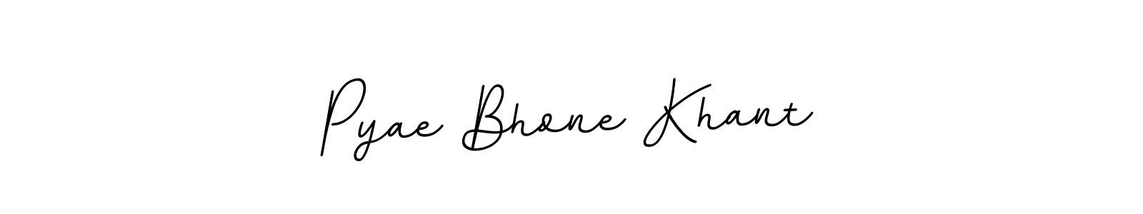 The best way (BallpointsItalic-DORy9) to make a short signature is to pick only two or three words in your name. The name Pyae Bhone Khant include a total of six letters. For converting this name. Pyae Bhone Khant signature style 11 images and pictures png