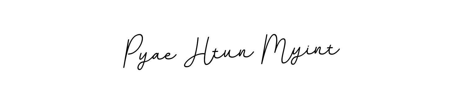 This is the best signature style for the Pyae Htun Myint name. Also you like these signature font (BallpointsItalic-DORy9). Mix name signature. Pyae Htun Myint signature style 11 images and pictures png