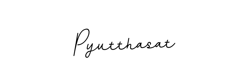 Make a beautiful signature design for name Pyutthasat. With this signature (BallpointsItalic-DORy9) style, you can create a handwritten signature for free. Pyutthasat signature style 11 images and pictures png