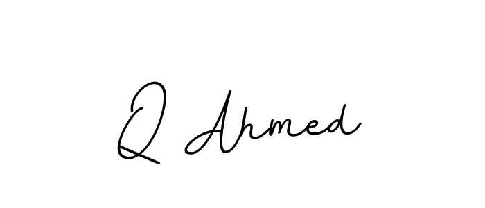 The best way (BallpointsItalic-DORy9) to make a short signature is to pick only two or three words in your name. The name Q Ahmed include a total of six letters. For converting this name. Q Ahmed signature style 11 images and pictures png