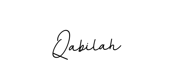 Use a signature maker to create a handwritten signature online. With this signature software, you can design (BallpointsItalic-DORy9) your own signature for name Qabilah. Qabilah signature style 11 images and pictures png