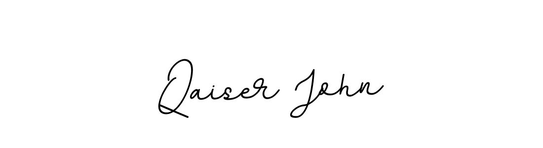 You should practise on your own different ways (BallpointsItalic-DORy9) to write your name (Qaiser John) in signature. don't let someone else do it for you. Qaiser John signature style 11 images and pictures png