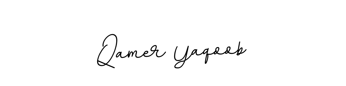 Create a beautiful signature design for name Qamer Yaqoob. With this signature (BallpointsItalic-DORy9) fonts, you can make a handwritten signature for free. Qamer Yaqoob signature style 11 images and pictures png