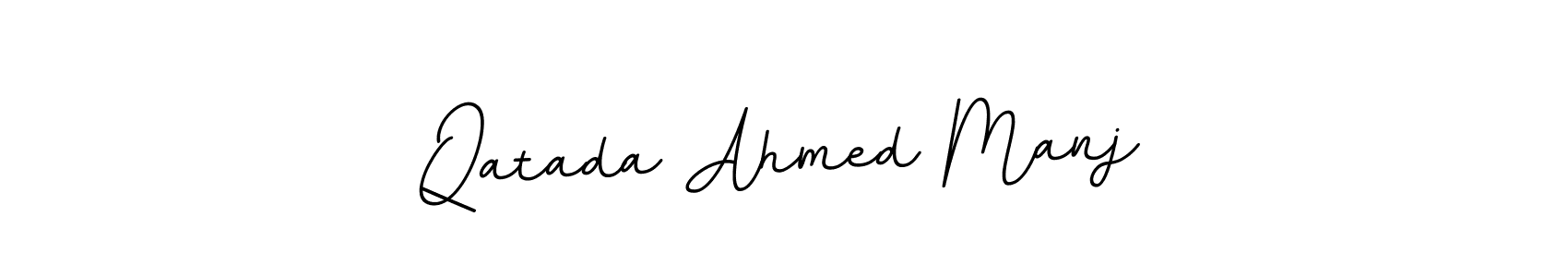 Design your own signature with our free online signature maker. With this signature software, you can create a handwritten (BallpointsItalic-DORy9) signature for name Qatada Ahmed Manj. Qatada Ahmed Manj signature style 11 images and pictures png