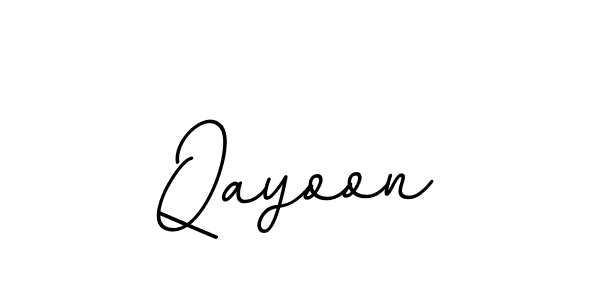 Create a beautiful signature design for name Qayoon. With this signature (BallpointsItalic-DORy9) fonts, you can make a handwritten signature for free. Qayoon signature style 11 images and pictures png