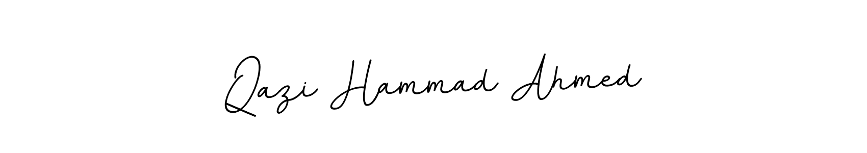 This is the best signature style for the Qazi Hammad Ahmed name. Also you like these signature font (BallpointsItalic-DORy9). Mix name signature. Qazi Hammad Ahmed signature style 11 images and pictures png