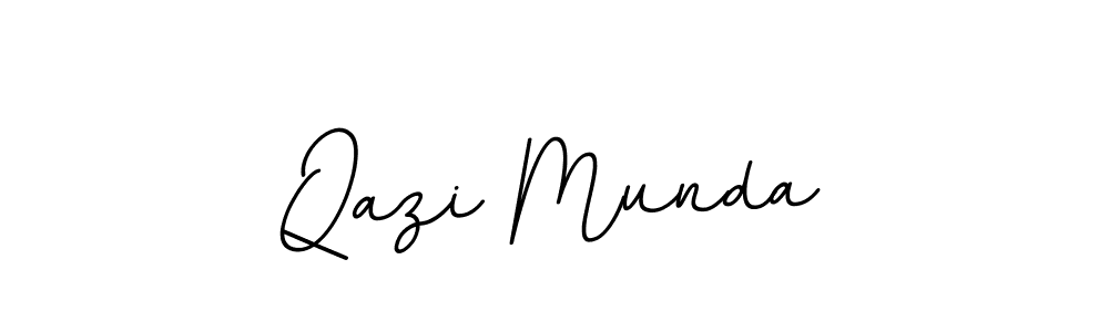 How to make Qazi Munda name signature. Use BallpointsItalic-DORy9 style for creating short signs online. This is the latest handwritten sign. Qazi Munda signature style 11 images and pictures png