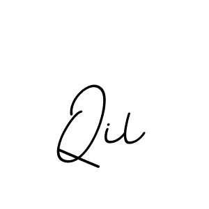 Make a beautiful signature design for name Qil. With this signature (BallpointsItalic-DORy9) style, you can create a handwritten signature for free. Qil signature style 11 images and pictures png
