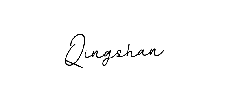 Create a beautiful signature design for name Qingshan. With this signature (BallpointsItalic-DORy9) fonts, you can make a handwritten signature for free. Qingshan signature style 11 images and pictures png