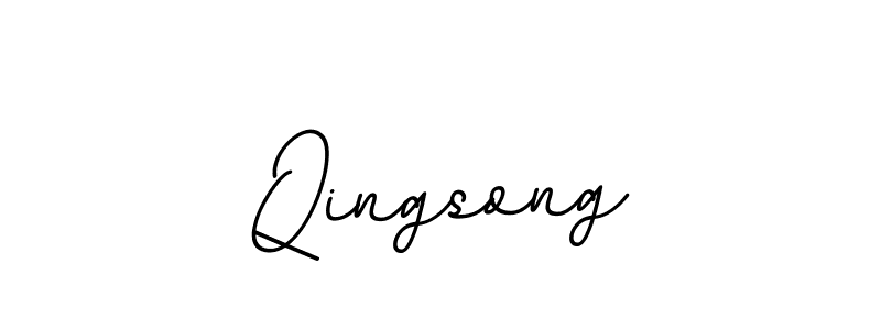 Qingsong stylish signature style. Best Handwritten Sign (BallpointsItalic-DORy9) for my name. Handwritten Signature Collection Ideas for my name Qingsong. Qingsong signature style 11 images and pictures png
