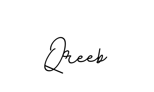 Use a signature maker to create a handwritten signature online. With this signature software, you can design (BallpointsItalic-DORy9) your own signature for name Qreeb. Qreeb signature style 11 images and pictures png