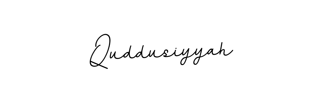 Make a beautiful signature design for name Quddusiyyah. With this signature (BallpointsItalic-DORy9) style, you can create a handwritten signature for free. Quddusiyyah signature style 11 images and pictures png